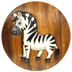 Kinderhocker Holz Tiermotiv Zebra