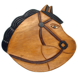 Kinderhocker Holz Motiv Pferdekopf
