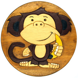 Kinderhocker Holz Motiv Kleiner Affe