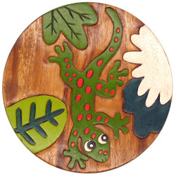 Kinderhocker Holz Tier Motiv Gecko